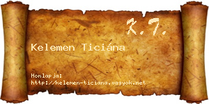 Kelemen Ticiána névjegykártya